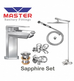 Master Gold Series Sapphire Set With Overhead Rain Shower (3082A)